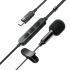 ACEFAST L12 USB-C Semi In-Ear Karaoke Wired Earphones Built-In Microphone for Live Streaming / Recording / Gaming - Black